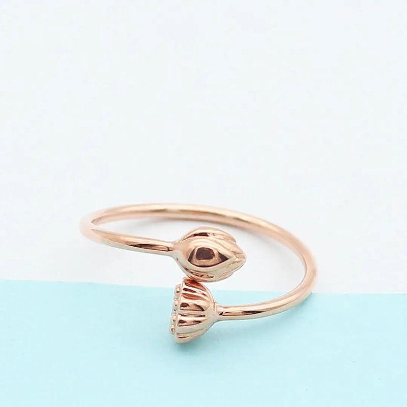 

Russian Purple Gold-Plated Rose Gold Lotus Pod Ring With Unique Personality And Color Gold Opening Adjustable Ring For Women (adjustable opening)