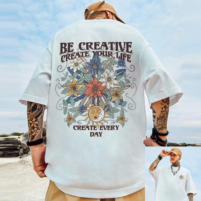 

Summer Shortsleeved Tshirt Mens and Womens Version Casual and Versatile Loose Roundneck Halfsleeve Top 4XL
