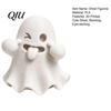 Spooky Home Decor Halloween Ghost Figurine, 3D Printed Cute Face Statue, Desk Accessories Tabletop Ornament for Shelf, Desk, Party Indoor Accents