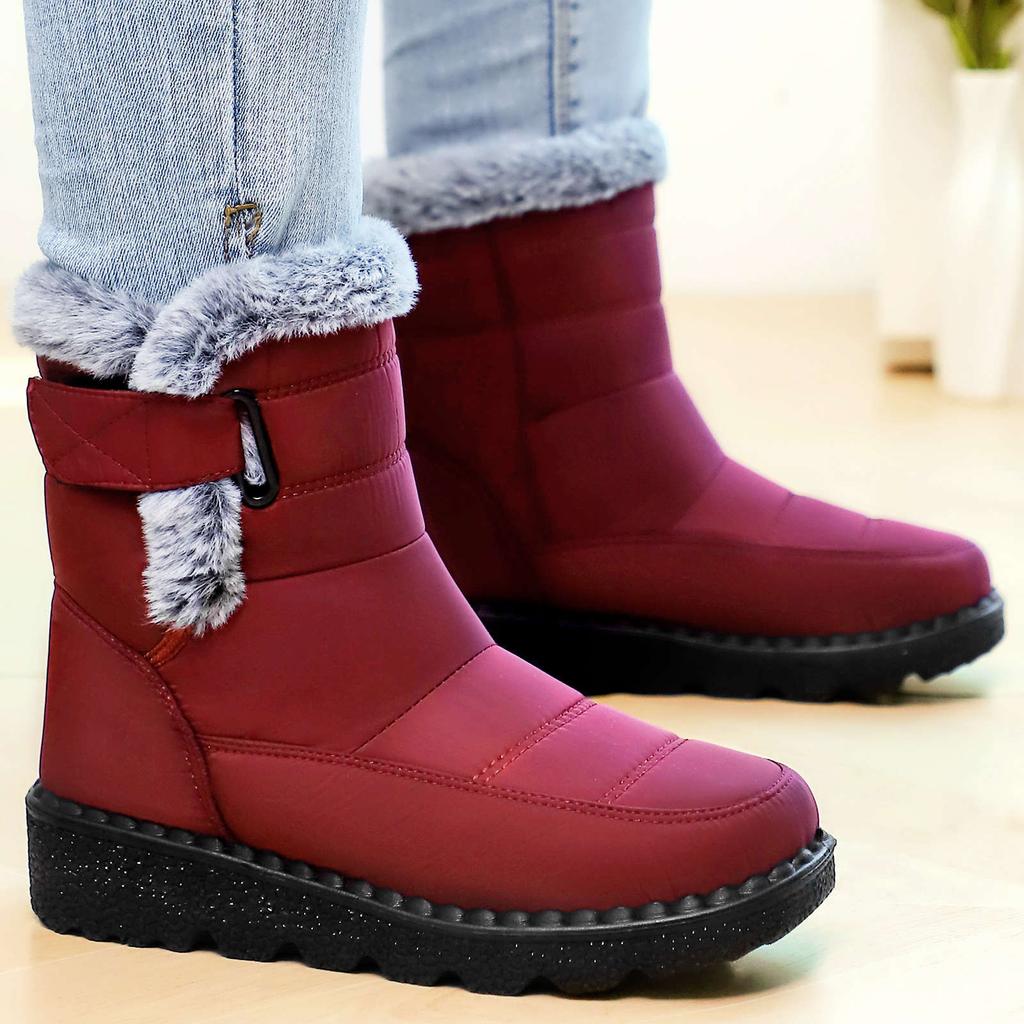 Women's Padded Thickened Warm Non-tired Feet a Stirrup Thick Bottom Height Comfortable Waterproof Non-slip Leisure Snow Boots Cotton Shoes
