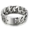 Pulseira de Corrente Curb Cubana Cor Ouro Prata Pesada 26MM Homens Mulheres Hiphop Arco-íris Aço Inoxidável Biker Moto Pulseira Joia