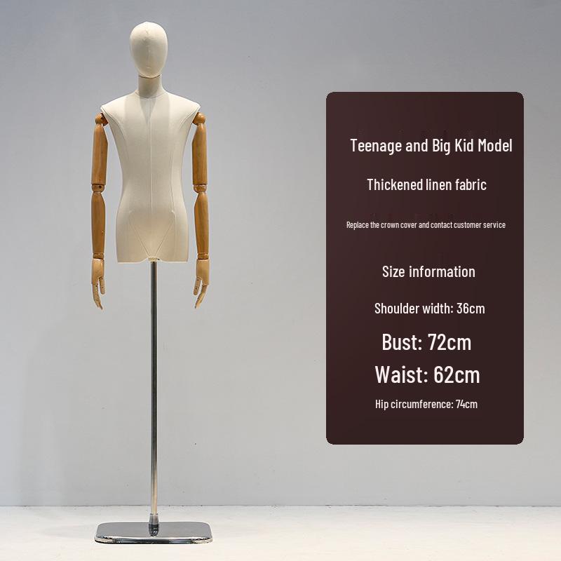 Big Kids' Clothing Store Teen Half-Body Mannequin - Male/Female Display Stand
