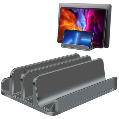 New Vertical Laptop Holds 4 Adjustable Stable Aluminum Alloy Compatible with MacBook and Microsoft Surface 4-in-1 Stand, PCs, Width, Space-Saving,