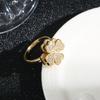 Unique Rotating Four Leaf Clover Open Ring for Women Small Stress Reliever able And Stylish Female Design Sense Accessory