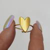 Anelli in Acciaio Inossidabile per Donna Cuore Estetico Colore Oro Anello di Matrimonio Vintage Impermeabile Gioielli da Matrimonio Accessori per Ballo di Fine Anno Regalo