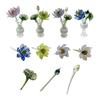 Mini Statuetta Fiore in Vetro Fatto a Mano Bouquet di Loto Finto Cristallo per Arredamento Tavolo Casa Ufficio Regalo per Mamma Moglie