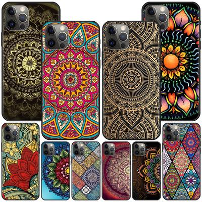 Niebieski totem kwiat Mandala etui na Apple Iphone 14 11 13 Mini 12 Pro Max Xr 7 8 + Se 2020 Xs 6 6s Plus 5 5s silikonowa obudowa telefonu