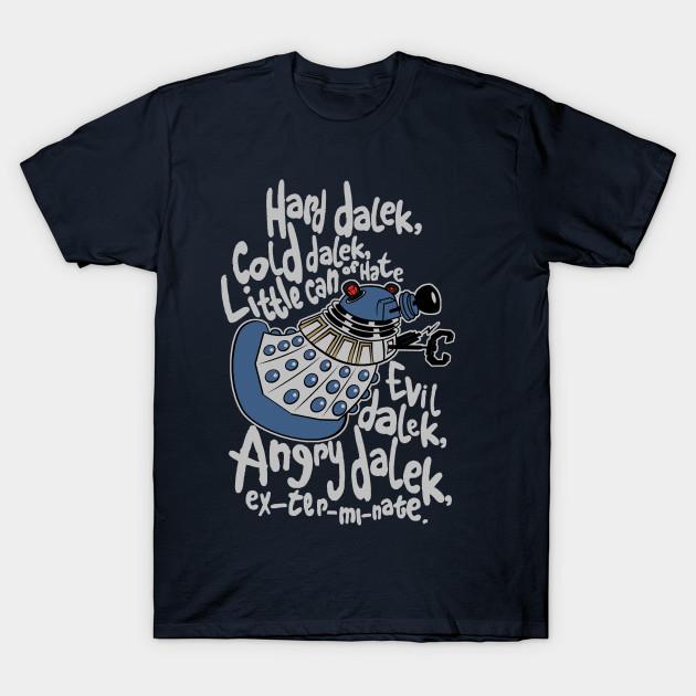 

Men Black Print T-shirt Hard Dalek, Cold Dalek (Movie Dalek) No-Cut Transfer Paper Print Cotton Tshirt S тёмно-синий