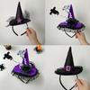 Cute Headband Halloween Specter Sequins Witch Hat Mini Cone Hat Hair Hoop