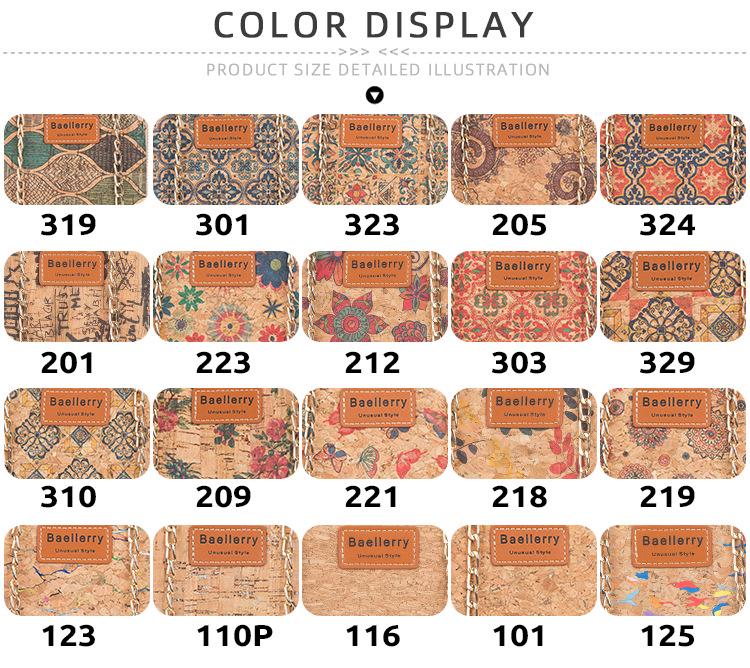 Baellerry Women's Large Capacity Crossbody Wallet - Fashion Wood Grain, Multi-Card Slot, Phone Bag, Korean Style