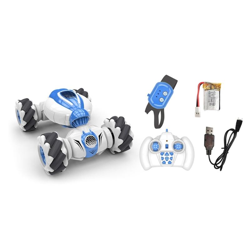2.4Ghz Remote Control Car 4WD Watch Gesture Sensing Control RC Stunt Car  with LED Light Music Effect Children's Toy