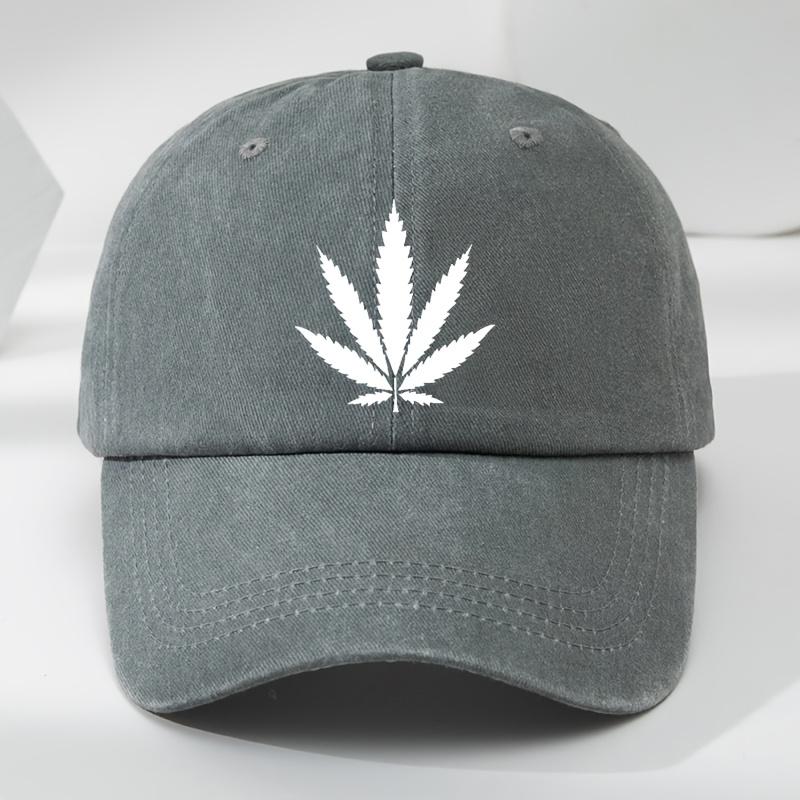 

Interesting Maple Leaf Printed Baseball Hat Outdoor Men s Casual Sports Duck Tongue Hat Retro Baseball Hat Adjustable серый