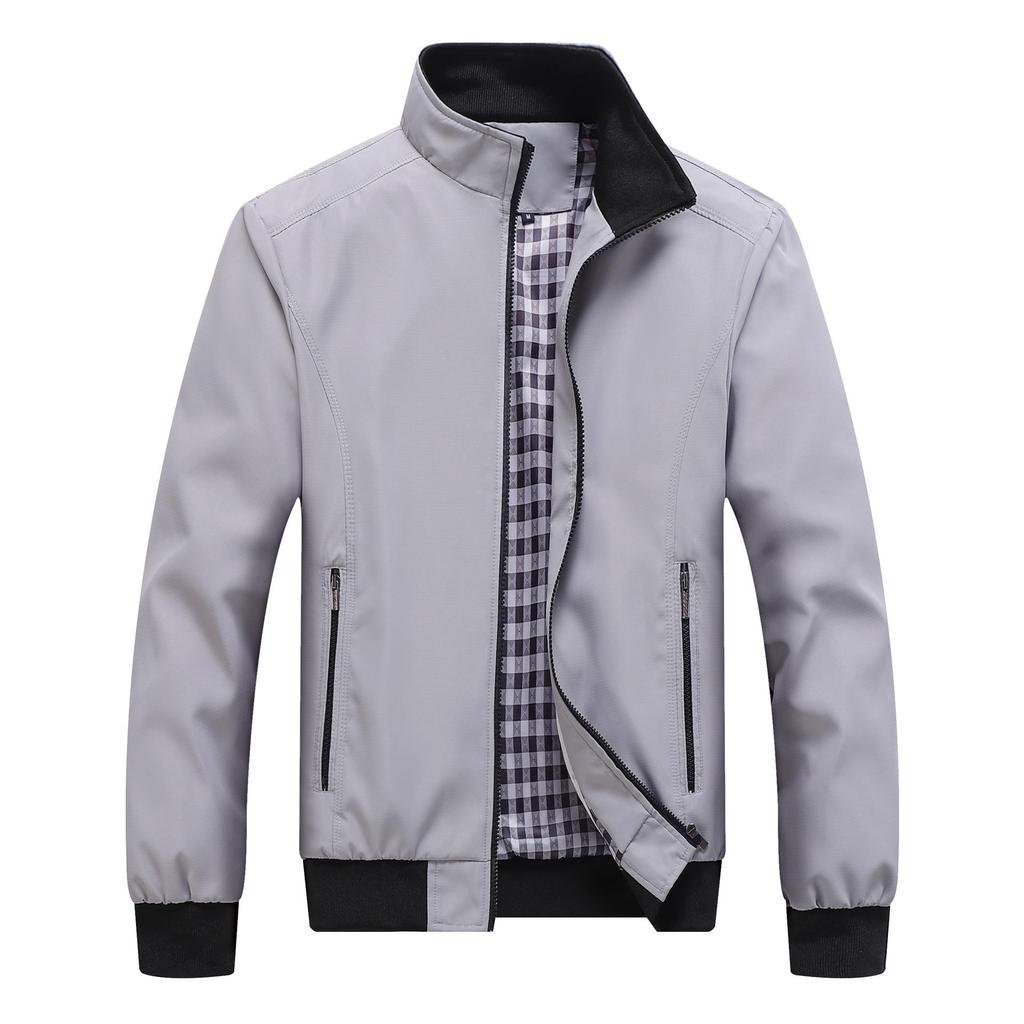 Men's Jacket Spring Autumn Men's Jacket Casual Solid Color Jacket Men Outwears Baseball Overcoat Clothing