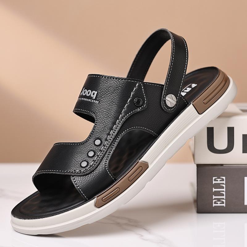 Sandals Men's 2025 Summer New Outer Wear High-end Men's Sandals Soft Sole Fashion Casual Beach Shoes 2025