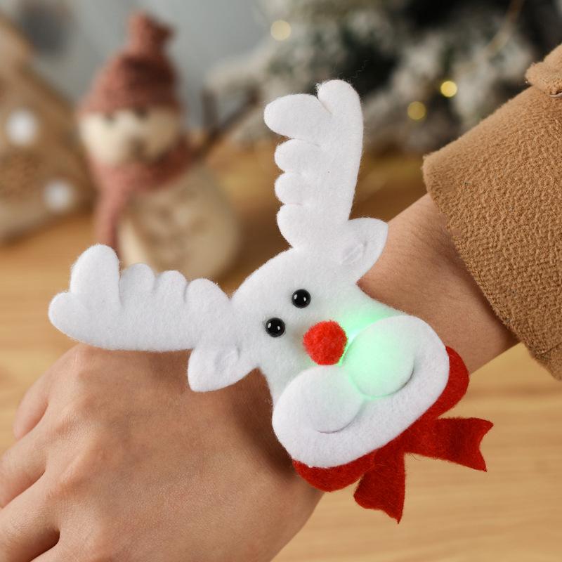 Creative Luminous Santa Claus & Snowman Children's Snap Bracelet - Perfect Christmas Gift