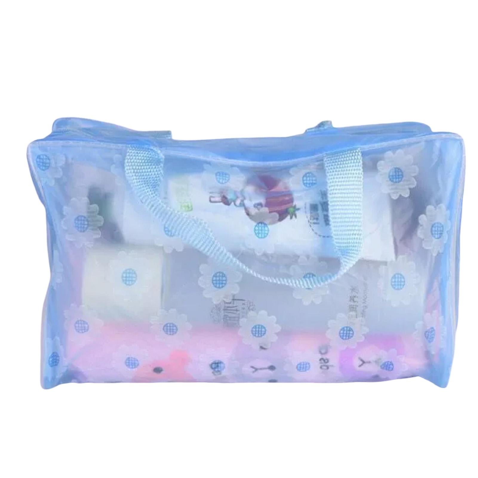 PVC Waterproof Clear Makeup Bag With Zipper And Handle For Travel Bathroom Storage Cosmetic Organizer