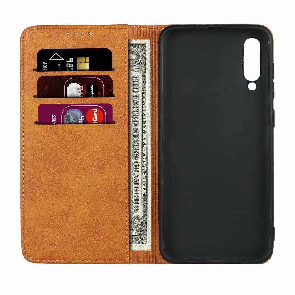Suitable for Samsung Note20 Mobile Phone Leather Case A41 Calf Pattern Strong Magnetic Attraction Card Wallet Protective Case A91 Case