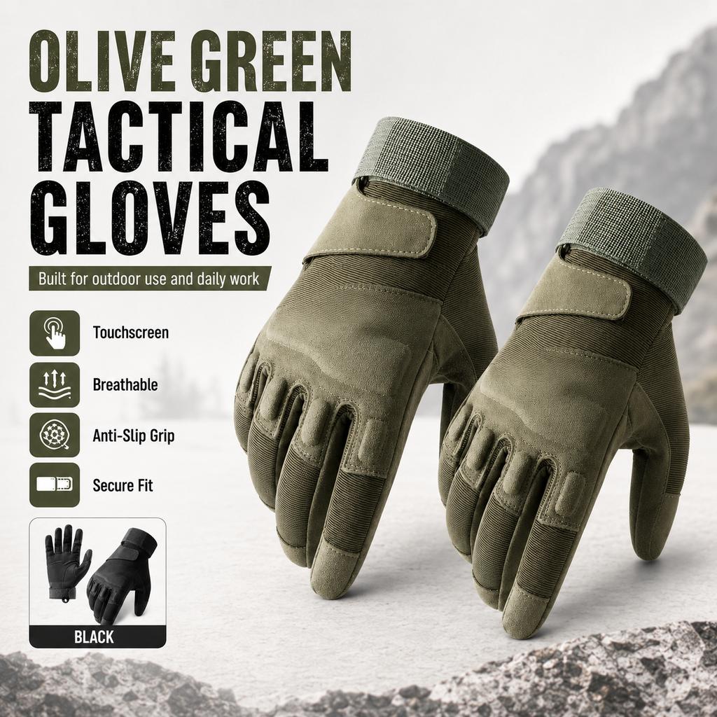 Gloves Touchscreen Anti-Slip Breathable Military Outdoor Work Motorcycle Hiking Riding Full Finger Protective Gloves