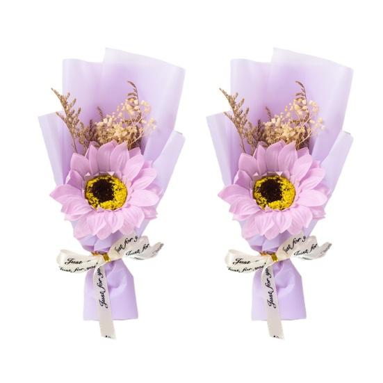 

2 Pcs Mini Sunflower Bouquet Scented Artificial Soap Flower Birthday Valentine s Day Gifts for Women Mom Wife Girlfriend Her 2pcs M