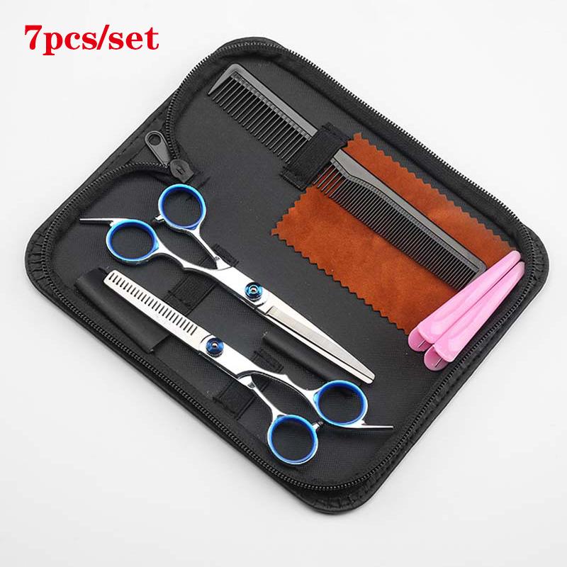 Set Professionale di Forbici per Parrucchiere in Acciaio Inossidabile Denti Piatto Sfoltitrice Taglio Forbici Curve Forbici per Taglio Capelli