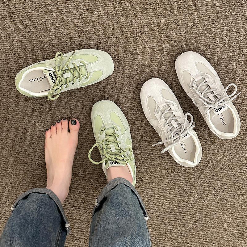 Retro Niche Lace-up Casual Shoes for Women's 2025 New Spring and Autumn Popular Super Fire Shoes Soft Leather Forrest Gump Sports Shoes