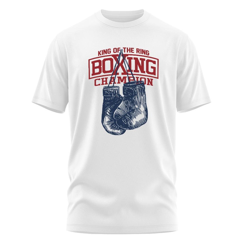 Boxing Champion King Men's and Women's Printed T Shirt Retro GYM Clothing Cotton Top Short Sleeve