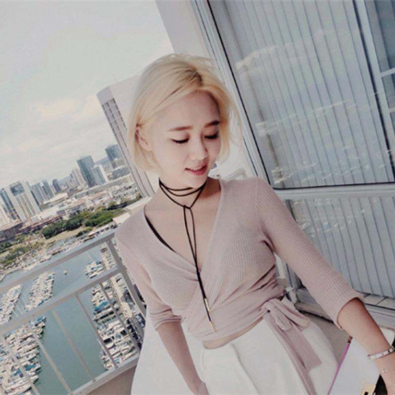 Women's Color Block Clavicle Choker Necklace