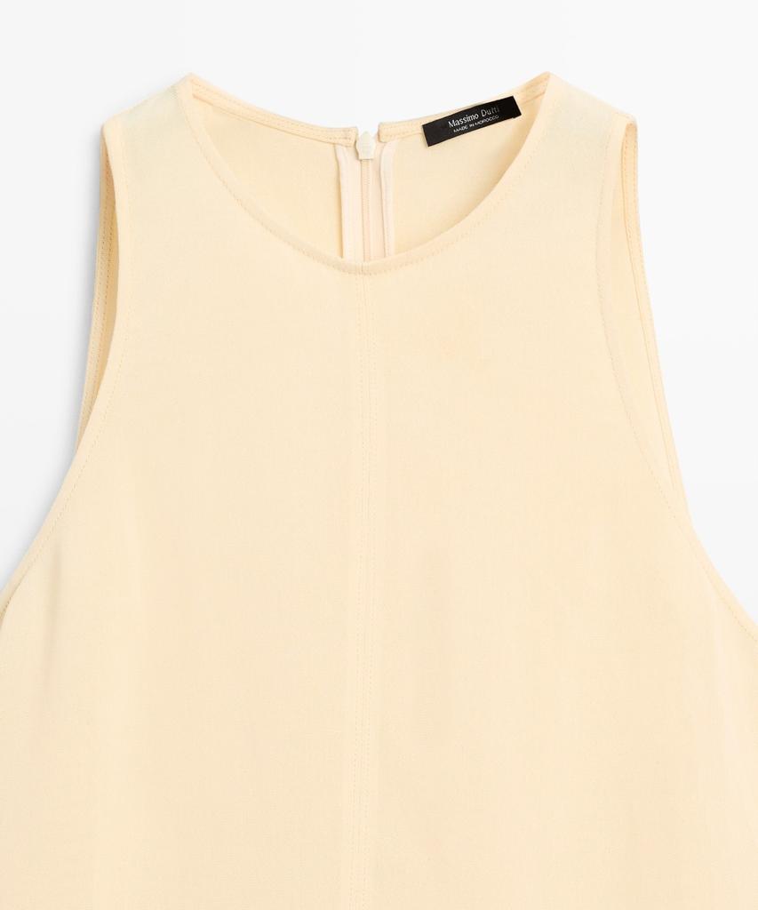Masimodutti Linen Fluid Halterneck Midi Dress