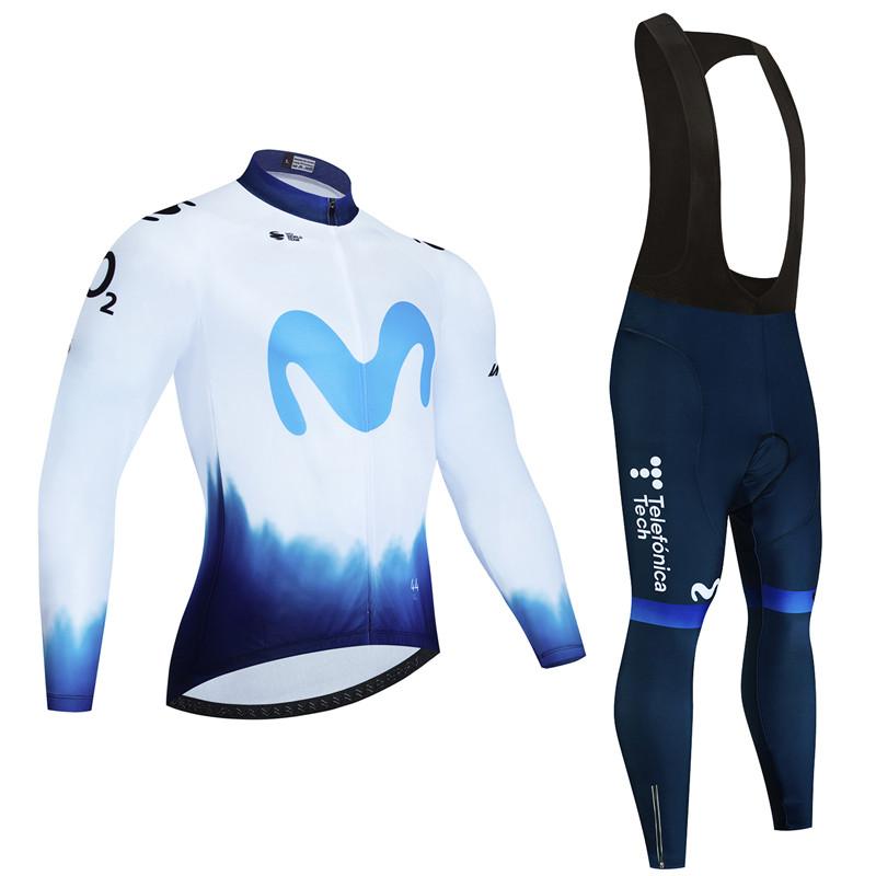 Movistar Autumn Cycling Jersey Set Ropa Ciclismo Spring Man Long Sleeve Bicycle Clothing MTB Jersey Bicicleta Maillot Culotte