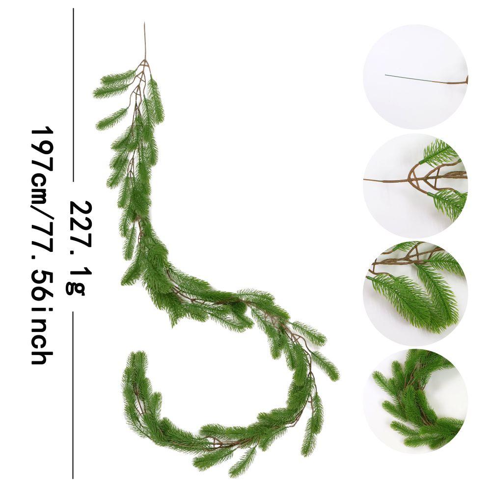 Real Touch Artificial Pine Garland 2M Winter Pine Garland Faux Greenery Garland  Fireplaces