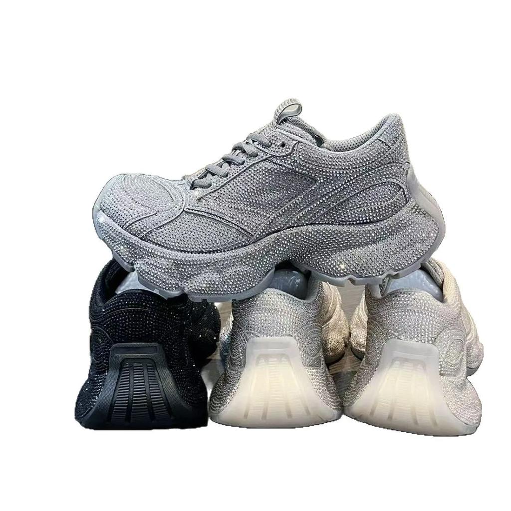 Fashion Luxury Designer Chunky Heel Platform Unisex Shoes All Match Casual Trainers Increase Runway Sport Shoes Large Size Sneakers Male