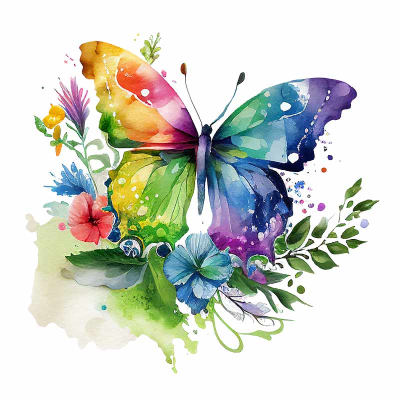 Colorful Butterflies And Flowers Wall Sticker Bathroom Toilet Decor Decals Living Room Cabinet Home Decoration Transparent Waterproof Decals M760