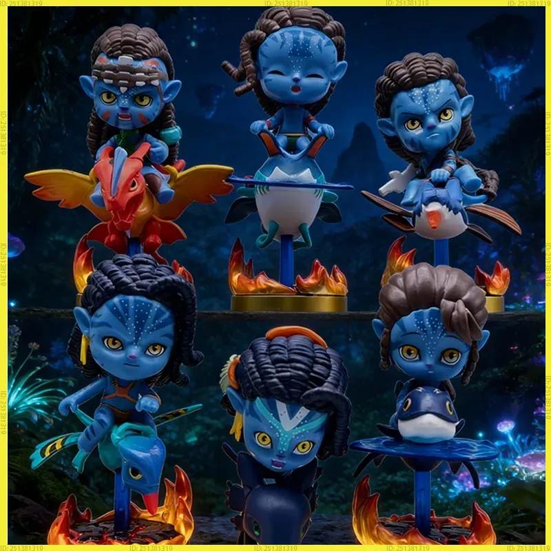 Avatar 2 The Way Of Water Q Style Big Head Figurine 6Pcs Jack Sully Neytiri Car Dashboard Home Decor Gift Toy