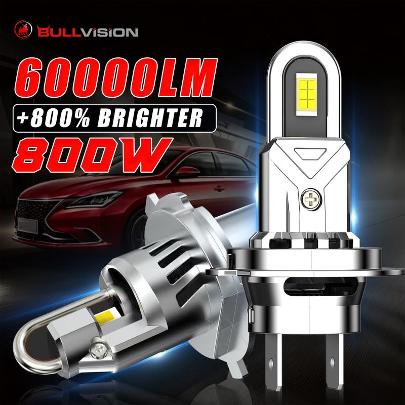 2PCS Turbo H4 LED Headlight CANBUS H7 H11 9005 9006 60000LM Mini Lamp 1:1 5570 CSP Wireless Car LED with Fan Plug and Play 6000K