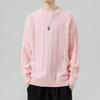 Men's Diamond Jacquard Alpaca Wool Crew Neck Sweater - Skin-Friendly Casual Pullover for Autumn and Winter