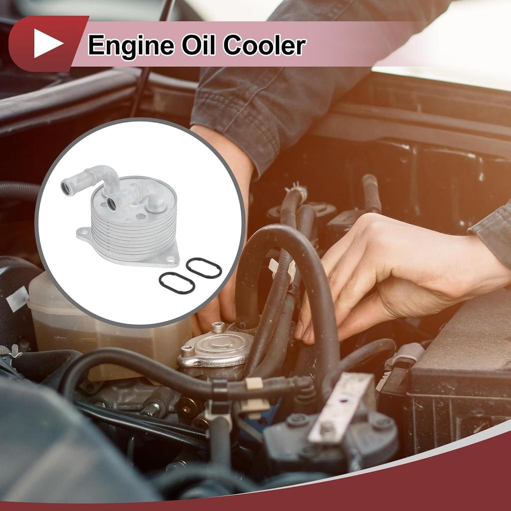 1 Set Engine Oil Cooler for BMW X1 2009-2023 Aluminum Alloy Silver Tone Transmission Oil Cooler Trans Cooler