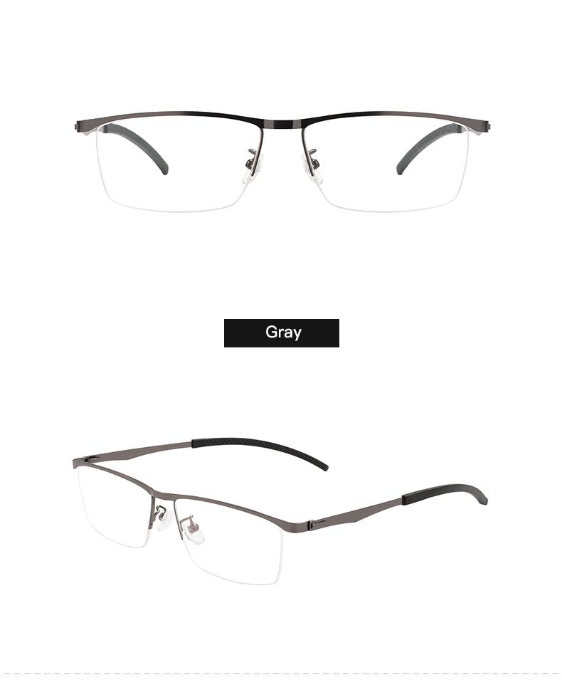

Men Business BrowLine Rectangle Metal Half Rim Big Eyeglasses Frame Prescription For Myopia Reading Bifocal Progressive Lenses серый