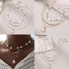 Geometric Artificial Pearl Pendant Necklace For Women With Multilayer Chain Summer Style