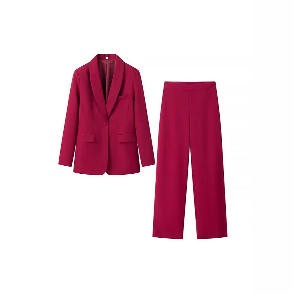 Europejski i Amerykański Damski Garnitur z Kołnierzykiem i Zestaw Marynarki