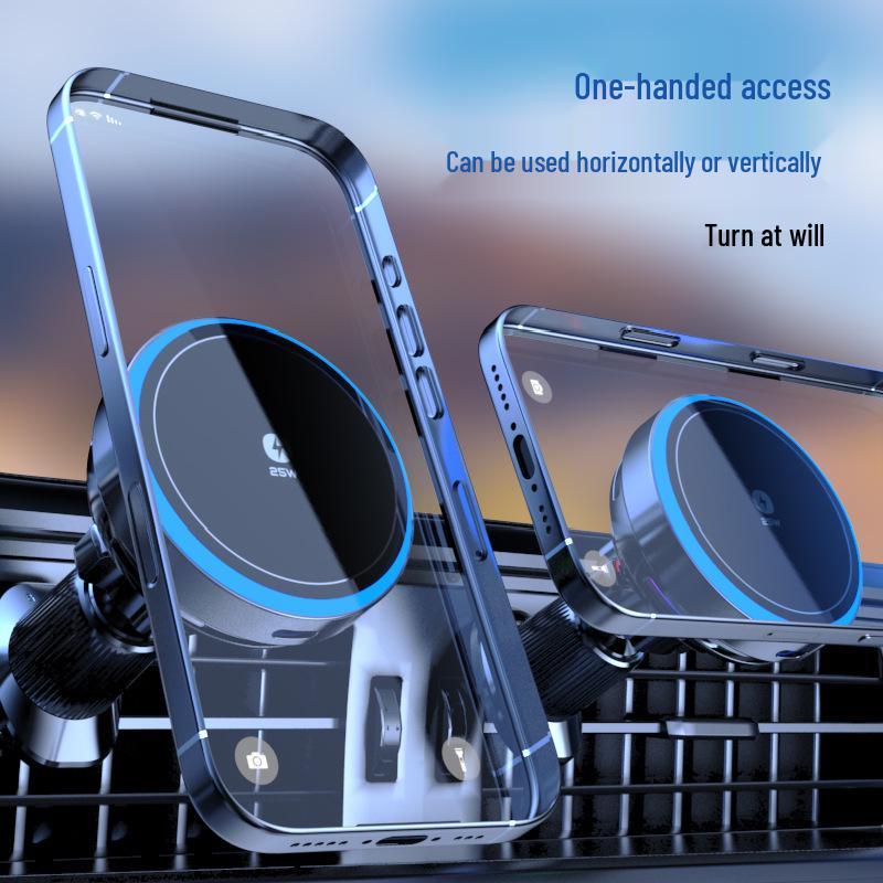 Qi 2.2 Certified Magnetic Car Phone Holder with 15W Fast Charging