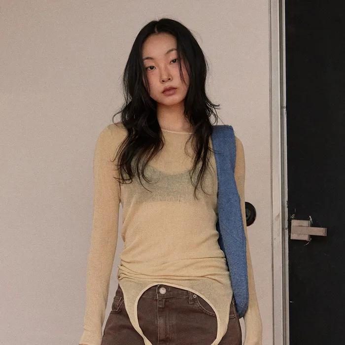 mini wool pebble bag (BL)