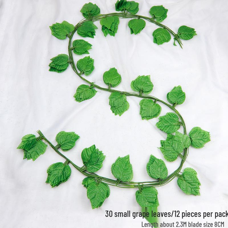 Rattan Faux Green Leaves & Vines - Decorative Plastic Flower Vines for Water Pipes & Air Conditioning Cover