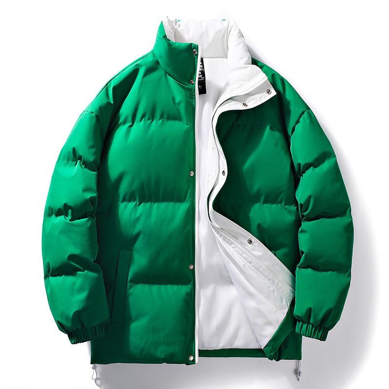 

Мужская утолщенная куртка с подкладкой, зимняя, большого размера, мужская одежда, зимняя, новая, модный бренд, теплая, со стойкой воротником, куртка с подкладкой, мужская одежда L зелёный