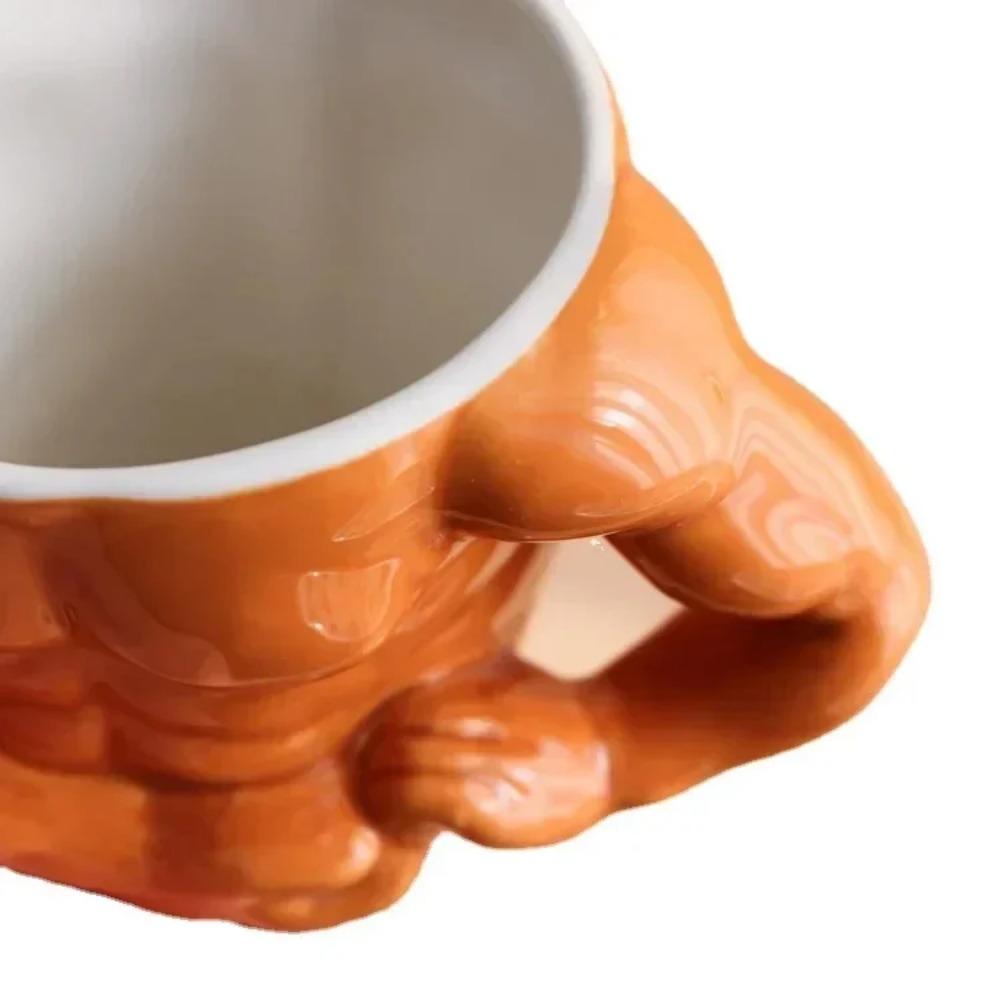 Muscle Ceramic Mug Breakfast Milk Coffee Mugs with Handle Gift Box Birthday Gift Office Household Funny Cups Drinking Utensils