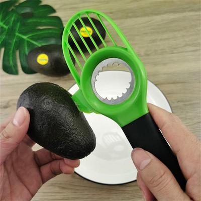 3-in-1-Avocadoschneider mit Silikongriff, multifunktionales Obstmesser, Entkerner, Entkerner, Avocado-Shea-Entkerner, Splitter