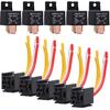 EHDIS 4-Pin Car Truck Motor Heavy Duty 80A 12V On/Off Normally Open SPST Relay Socket Plug With Harness - 4 Wire Automotive Model JD2912-1H-12VDC 80A