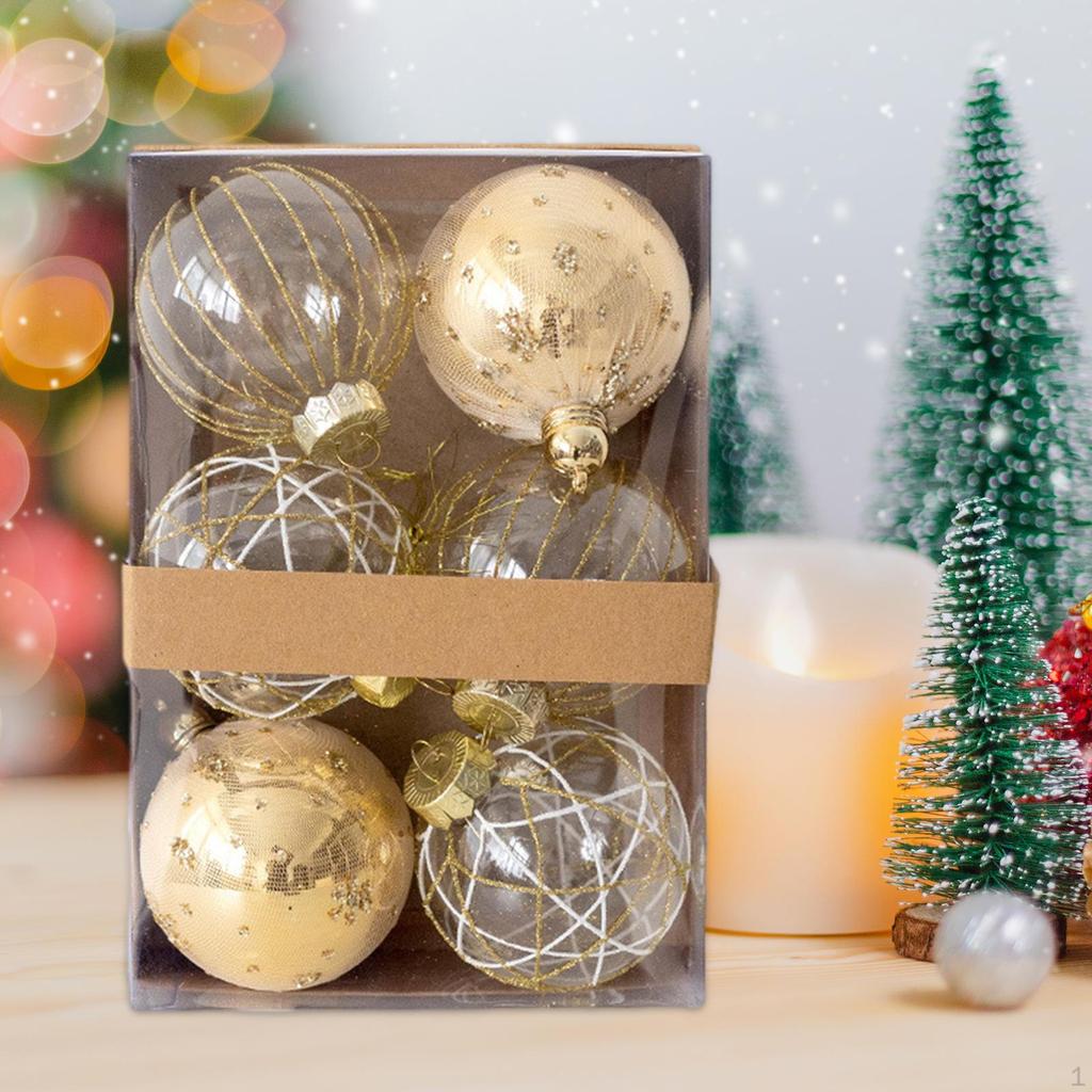 6 Pieces Christmas Ball Ornaments Set Baubles Pendants for Garland Housewarming