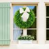 Adjustable Holiday Wreath Decor White Satin Garland Ribbon Pure Basket Sashes  Front Door Hanging