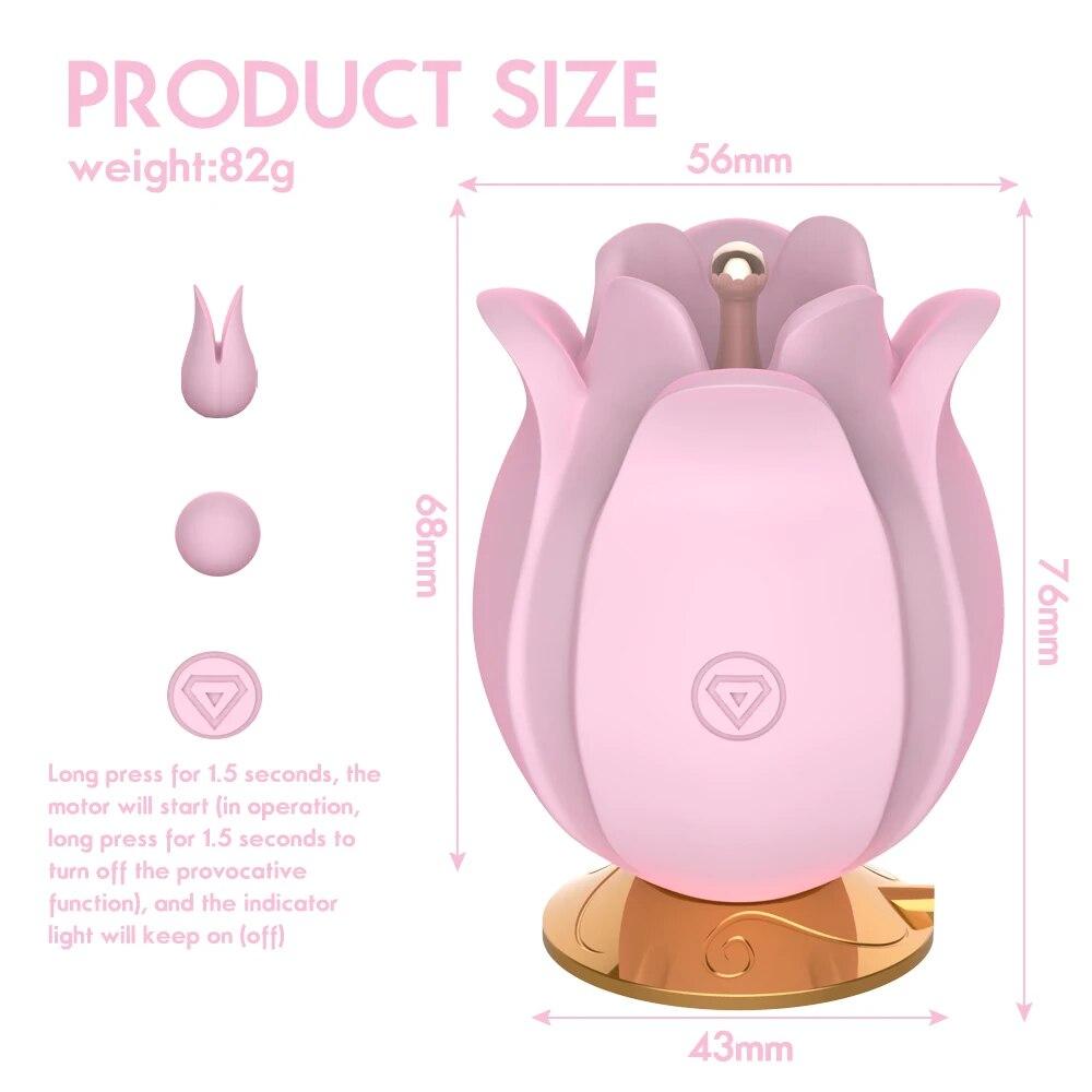 Powerful Sucking-Rose Vibrator Toy For Women Vacuum Stimulator Oral Nipple Clit Sucker Female Sex Toys Goods For Female Adults