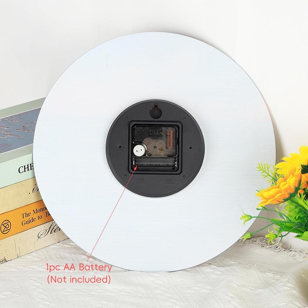 12'' Silent Non-Ticking Wall Clock with Cosmic Galaxy, Battery Operated Analog Clock for Bedroom/Living Room/Kitchen/Office